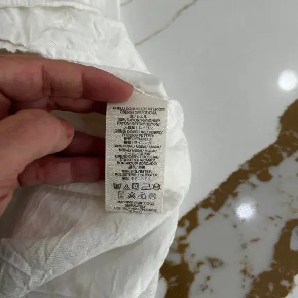 Free People Mia Gauze Embroidered Mini Dress White Boho Tunic L Boho Festival - Picture 9 of 10